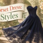 A collection of corset dresses displayed in a boutique setting.