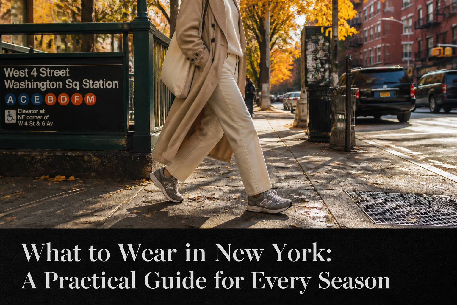 A person walking in New York City wearing fashionable shoes.